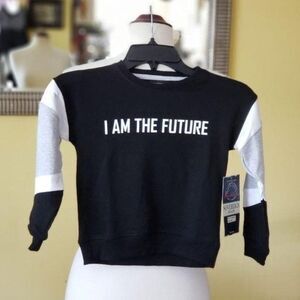 "I Am The Future" Kid's Sweatshirt 4T Black White Grey Long Sleeve Round Neck